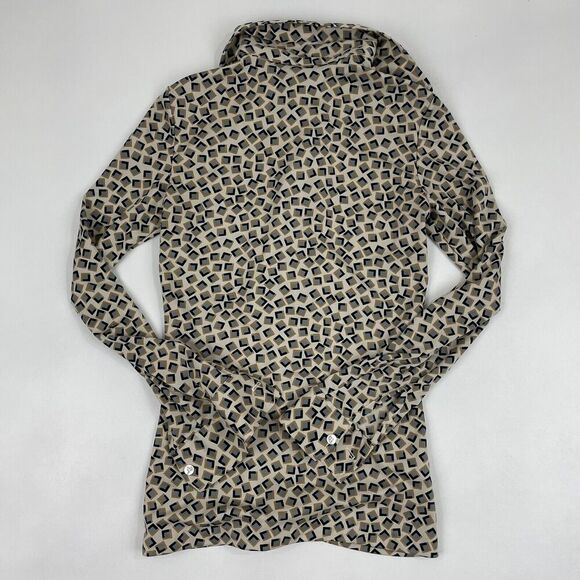 VTG ULTRIANA JCPenny Size 8 Multicolor Geometric Button Down Shirt Blouse Top - Picture 8 of 8